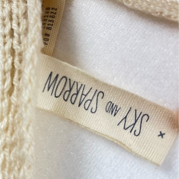 Sky & Sparrow Small Boho Tie Open Back Bell Sleeve Hippie Yoga Sweater V Neck - Picture 6 of 10